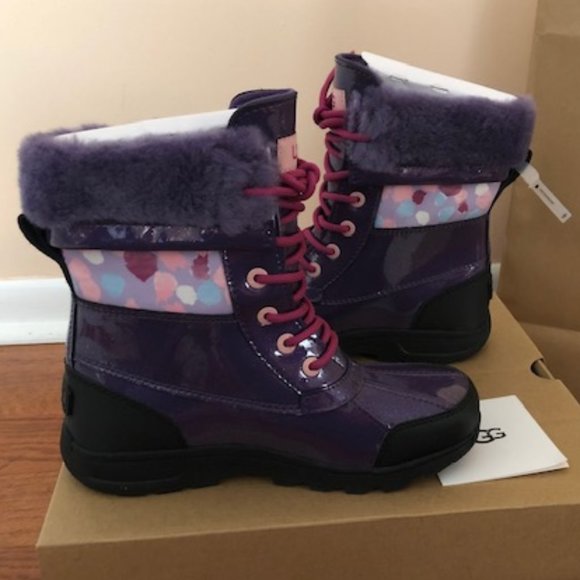 UGG Waterproof Leather Purple Boots. Size: 4